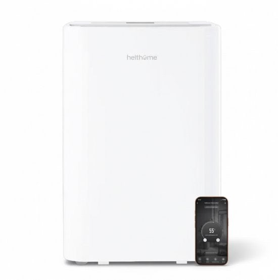 HeltHome Helthome 25 Liter – Krachtige luchtontvochtiger en luchtreiniger - Wi-Fi - Voor Kelder, Wasruimte,Verwarmde garage, Woonkamer, Automodus.(25 l)