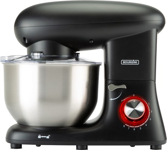 Bourgini Kitchen Chef Plus Keukenmachine - 5.5L Mengkom - 1400W - Zwart - Keukenmixer - Keukenrobot(5.5L, Zwart)
