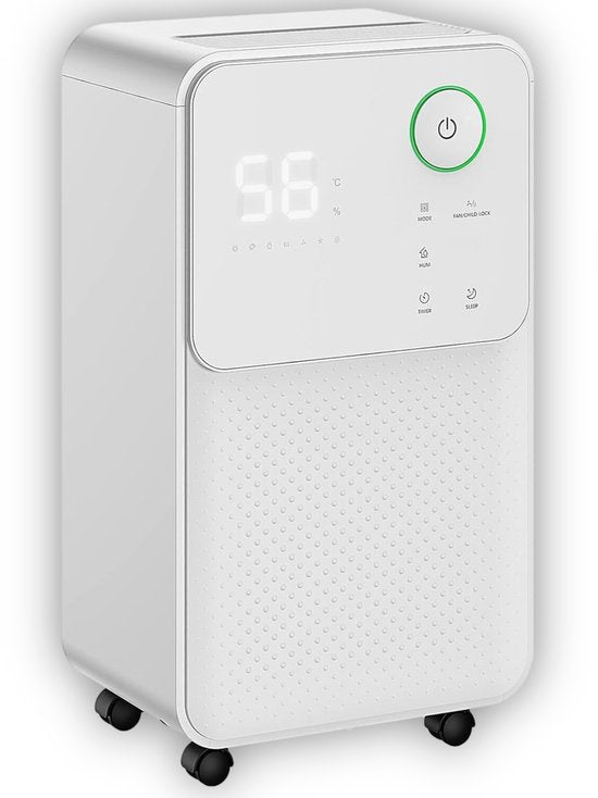 YUCONN Yuconn Luchtontvochtiger - 16 L per dag - Wasdroogfunctie - Ontvochtiger voor Badkamer, Slaapkamer, Kelder en Zolder - Dehumidifier - Voorkomt schimmel - Vochtvreter - Wit(16 l)