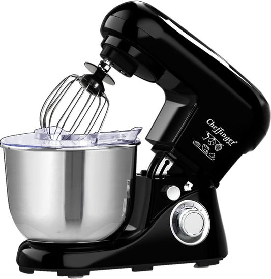 Cheffinger Keukenmixer - Zwart - 6.5L Mengkom - Keukenrobot - 3 Accessoires - Keukenmachine - 1600W(Zwart)
