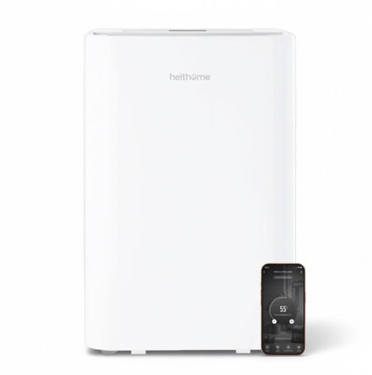 HeltHome Helthome 25 Liter – Krachtige luchtontvochtiger en luchtreiniger - Wi-Fi - Voor Kelder, Wasruimte,Verwarmde garage, Woonkamer, Automodus.(25 l)