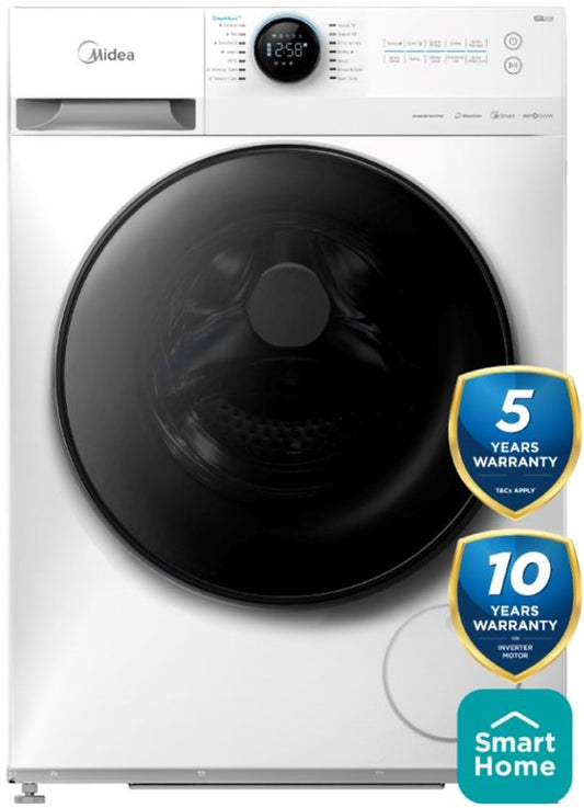 Midea MF200W90WB/W-HR - Wasmachine - Voorlader - Wit - Vulgewicht: 9kg - 76 dB - A label - 1300 rpm - Engels display