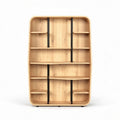Houten boekenkast met metalen steunen 80 x 30 x 150cm zandkleurig