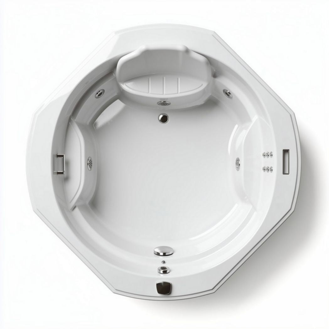 Octagonale jacuzzi 150 x 150 x 60cm wit acryl met luchtjets en massagefunctie