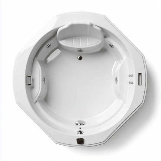 Octagonale jacuzzi 150 x 150 x 60cm wit acryl met luchtjets en massagefunctie