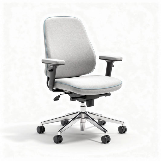 Ergonomische bureaustoel met grijze stof en verstelbare armleuningen 45 x 45 x 95cm