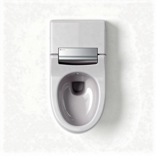 Vloermontage toilet met een afmeting van 40 x 36 x 30 cm in wit kunststof