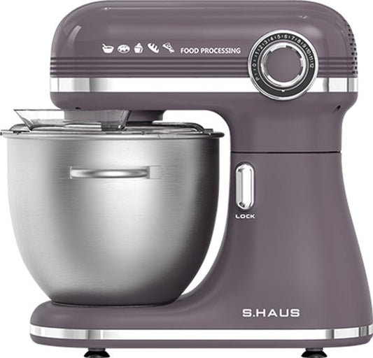 Swiss Haus® KM1807 Keukenmachine 1500W – 7.0L Keukenrobot - RVS Mengkom met Handgreep – 12 Snelheden – Multifunctionele Keukenmixer met Accessoires - Paars(Paars)