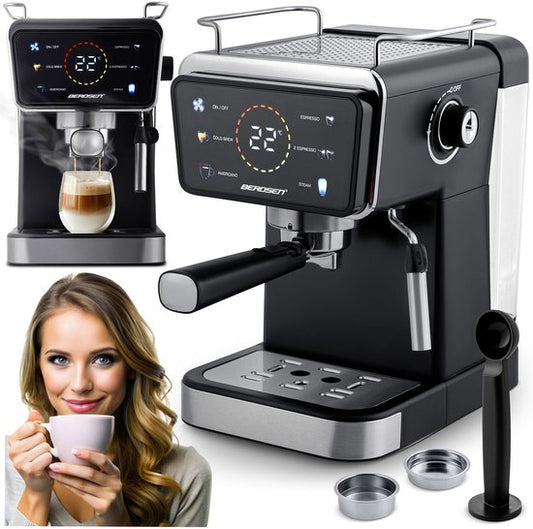 Espressomachine met portafilter 20 bar Berdsen BD-771 zwart