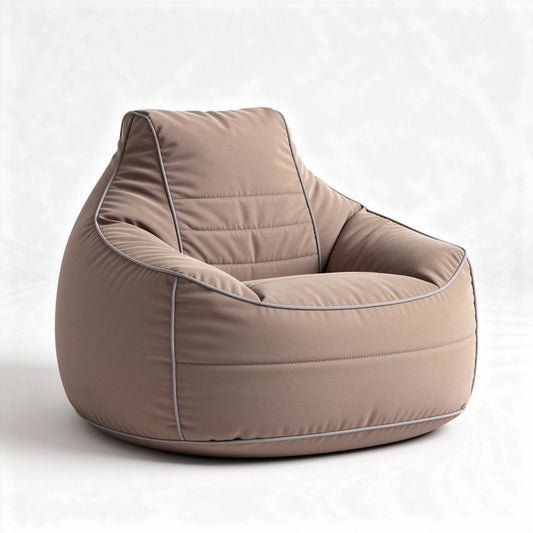 Zachte beige zitzak met een afmeting van 90 x 90 x 70 cm voor comfortabele ontspanning