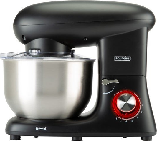 Bourgini Kitchen Chef Plus Keukenmachine - 5.5L Mengkom - 1400W - Zwart - Keukenmixer - Keukenrobot(5.5L， Zwart)