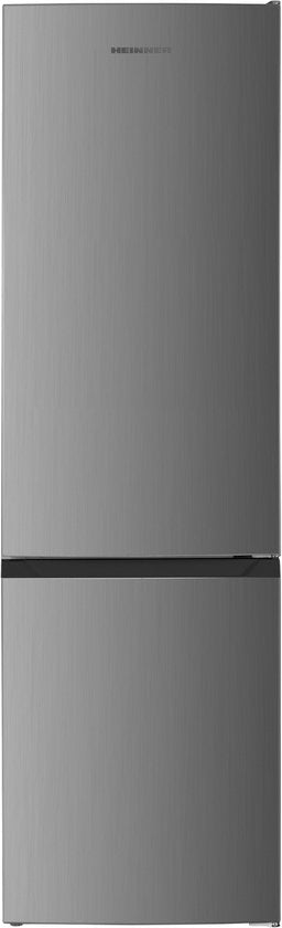 Heinner HC-HM262XE++ Koel-vriescombinatie RVS 262 L – Vrijstaand – Instelbare Thermostaat – LED-verlichting met Deuralarm – Omkeerbare Deur – 5 Jaar Garantie