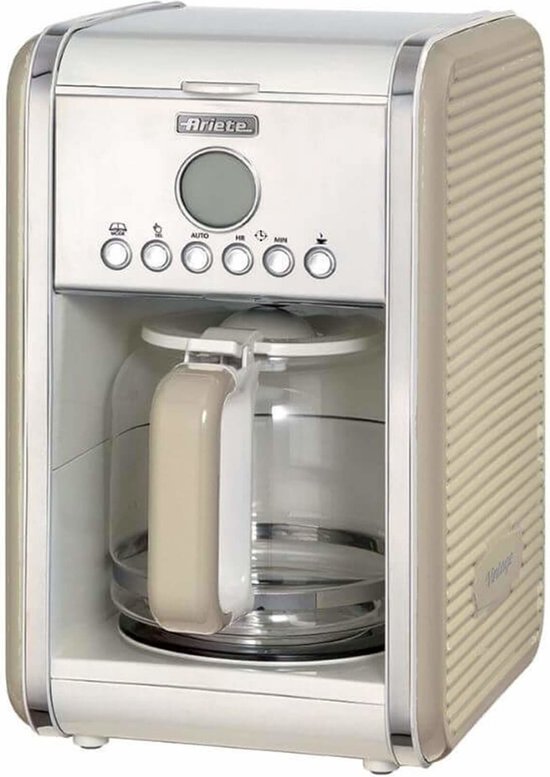 Ariete 1342/03 - Vintage koffiezetter - tot 12 kops - 24 uurs timer - warmhoudplaat - Beige(beige)