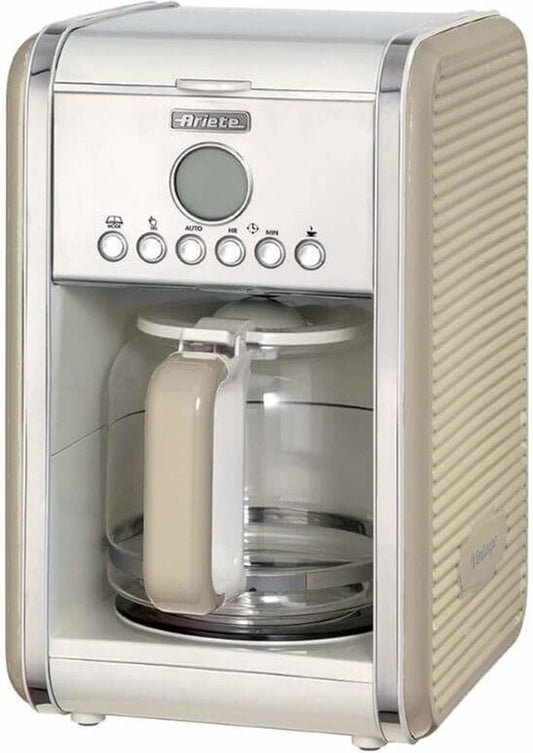 Ariete 1342/03 - Vintage koffiezetter - tot 12 kops - 24 uurs timer - warmhoudplaat - Beige(beige)