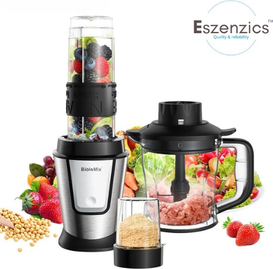Merkloos / Sans marque Eszenzics™ 3-In-1 Multifunctionele Keukenmachine - 700W - 1.2 liter - Easy Clean - Compact - Juicer - Maler - Blender - Hakmolen - Smoothie - Mixer