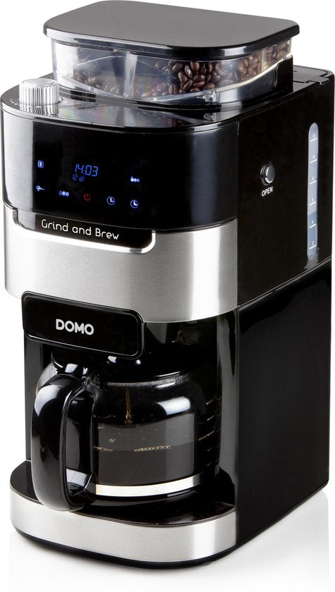 Domo DOMO DO721K Koffiezetapparaat Grind  Brew - Filterkoffie - Geschikt Voor Koffiebonen en Gemalen Koffie - 12 Kopjes - Zwart