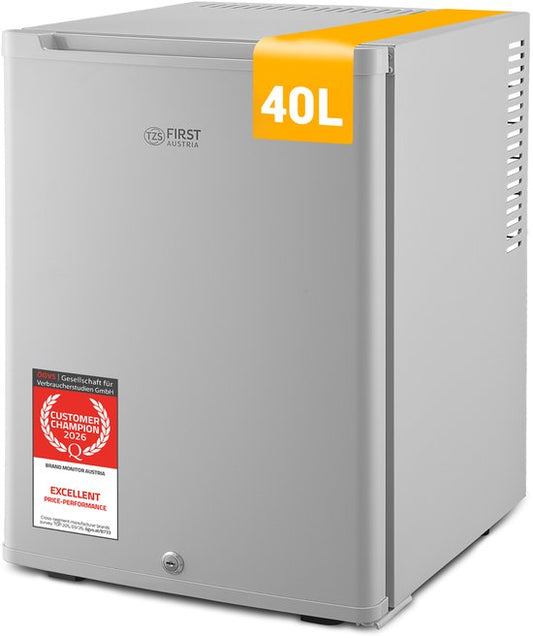 TZS FIRST AUSTRIA TZS First Austria Mini koelkast - Minibar - 40 liter - Vrijstaand - Volledig stil 22dB - Grijs(Grau)