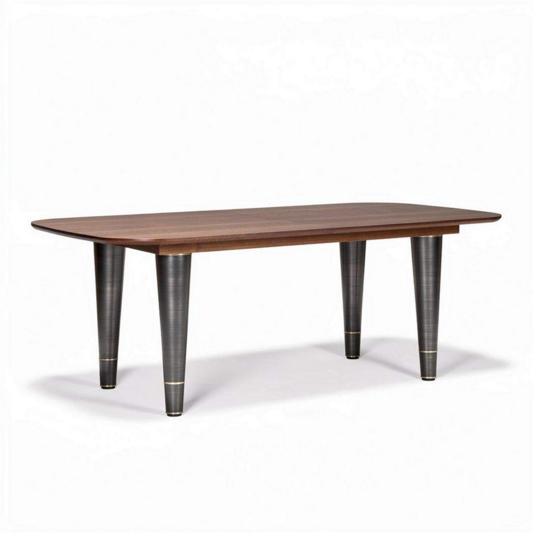 Houten tafel met rechthoekige vorm 150 x 75 x 75cm in bruin en zwart