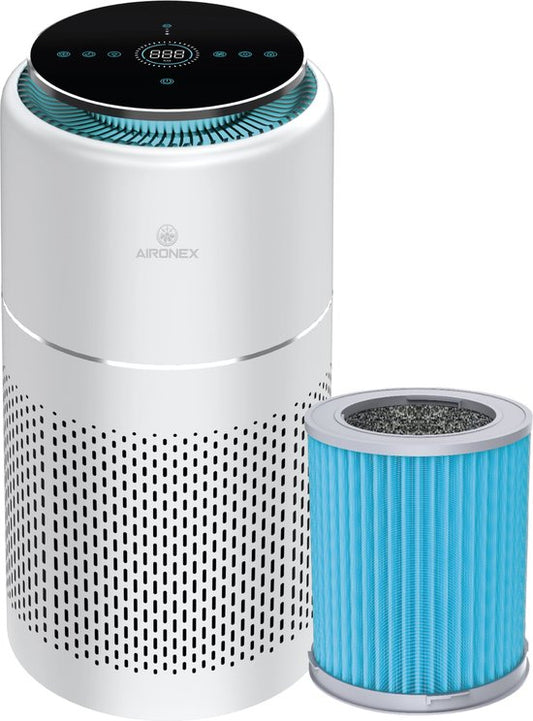 Aironex Luchtreiniger met Hepa Filter – Tegen Allergie  Hooikoorts - HEPA 13 + Ionisator – CADR 365 m³/u – 55 m² – Stil – Luchtkwaliteitsindicator - Air Purifier -Luchtreinigers