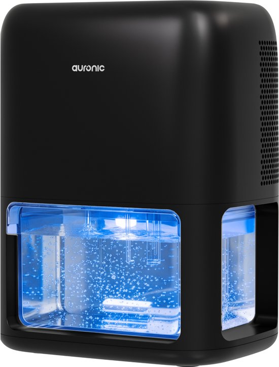 Auronic Luchtontvochtiger - Ontvochtigt 500ml Per Dag - 1,8L Waterreservoir - Woonkamer, Kantoor, Slaapkamer, Babykamer en Meer - Vochtopnemer voor in Huis - Dehumidifier - Zwart(Zwart/500 ml)