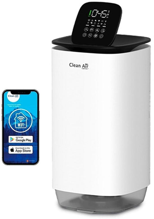 Clean Air Optima® CA-806 Smart - 2in1 Hybride Luchtbevochtiger en Luchtreiniger met Top Filling - Meervoudige Filtertechnologie - Hygiënische luchtbevochtiging - Ultrastille Sleep-Mode - Geschikt voor kleine en grote ruimtes!(Zwart / Wit)