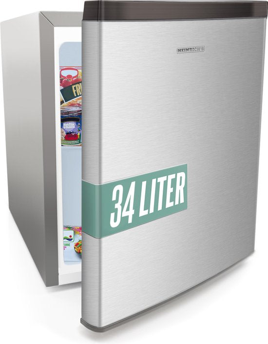 Heinrich's Heinrichs HGB 4088 SI - Mini Vriezer 34 Liter - RVS front