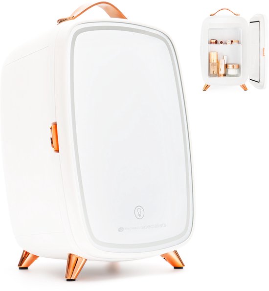 Rio FRBL - Skincare beauty Fridge - Make-up Koelkast - mini koelkast - met Spiegel  dimbare LED verlichting - 6 liter