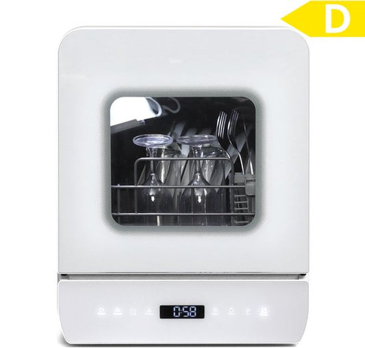 Puluomis Mini Vaatwasser met Waterreservoir - Vrijstaande Afwasmachine - 3 Couverts - 7 Wasprogramma's - Incl. Bestekmandje - Wit(Wit)