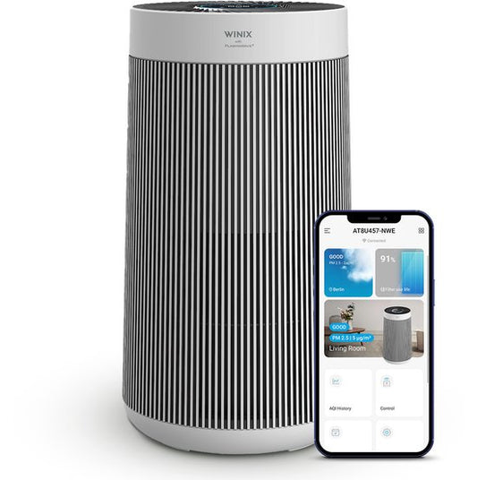 Winix T800 Wifi - Slimme Luchtreiniger met vervangbaar 3-in-1 Hepa filter + PlasmaWave Technologie - Cadr 500m³ p/u en tot 120m² - Getest en Gecertificeerd op Hooikoorts, Allergie en Fijnstof - Winix Smart App, Google Assistant, Amazon Alexa