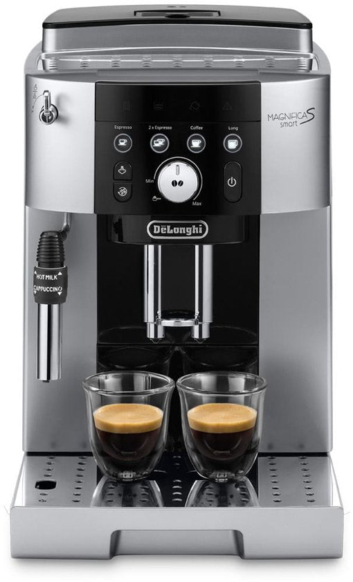 De'Longhi Magnifica S Smart ECAM250.23.SB - Volautomatische espressomachine met 4 one-touch recepten en melkstoompijpje - Zilver/zwart(Zwart， Zilver)