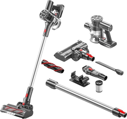 Zedar S600 Steelstofzuiger draadloos met 4 verschillende opzetstukken - Draadloze stofzuiger - zonder zak op accu- Vacuum cleaner - accu stofzuiger(Parketzuigmond， 1 accu)