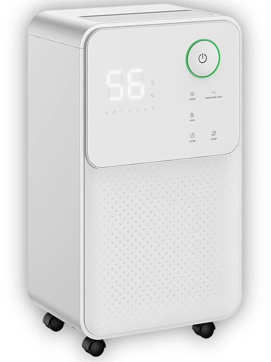 YUCONN Yuconn Luchtontvochtiger - 16 L per dag - Wasdroogfunctie - Ontvochtiger voor Badkamer, Slaapkamer, Kelder en Zolder - Dehumidifier - Voorkomt schimmel - Vochtvreter - Wit(16 l)
